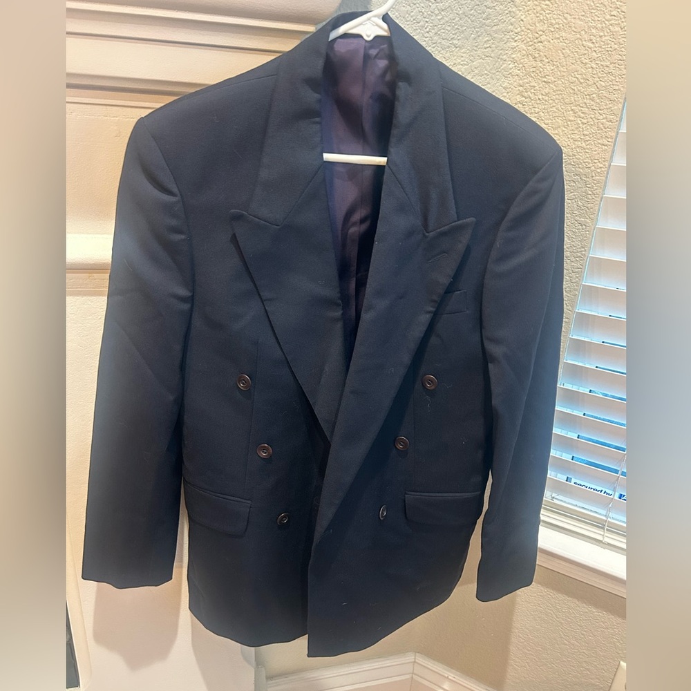 Alfani Midnight Blue Double-Breasted Blazer size 36R